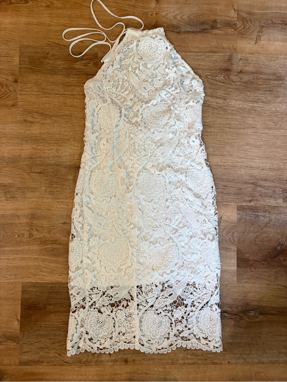 Express Lace Halter Midi Dress